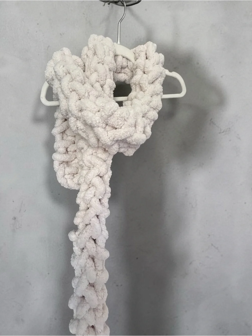 Hand made by me, Chunky Cream Knit Scarf - Women Accessories